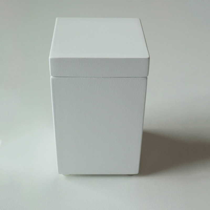 White jar with lid