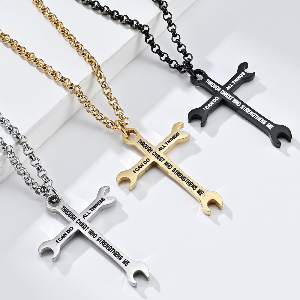 high quality stainless steel cross Necklace